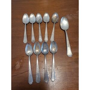 Vintage 1924 Ancestral Spoons by 1847 Rogers Bros 10 Spoons 4- 6" 5- 7" 1- 8.5"